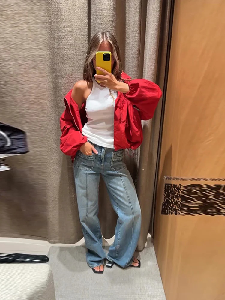 Casual Womens Jacket Turn-down Collar Full Sleeve Zipper Solid Female Jackets 2025 Autumn Fashion High Street Commute Lady Coat 250813