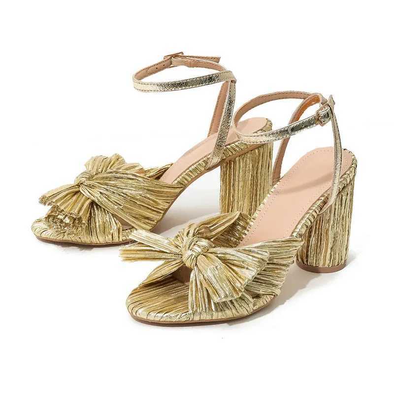 2025 Fashion Women Sandals with Thick Bow Fairy Silk Sandals Retro Fairy Shoes Lady Super-high Heel Shoes W250814