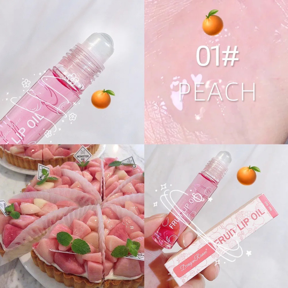Roll-On Lip Oil Lip Balm Liquid Nourishing Lip Oil Colorless Transparent Fruit Lip Oil Valentines Day Gift Lip Balm 250813