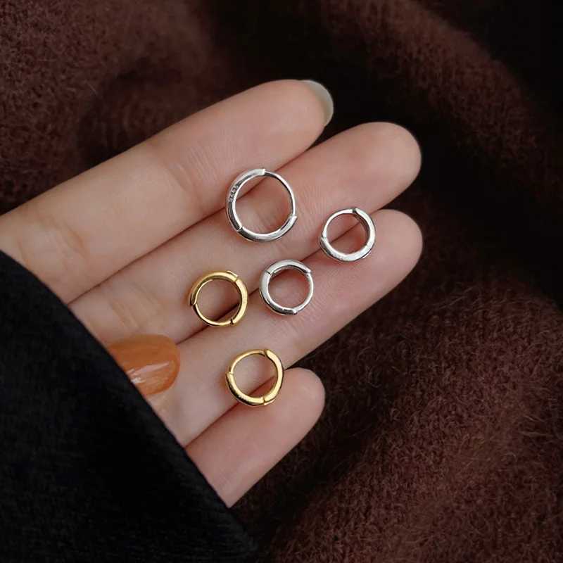 925 Sterling Silver Minimalist Bohemian Round Ear Buckle for Women Hoop Earring Jewelry Accessories XJ250814