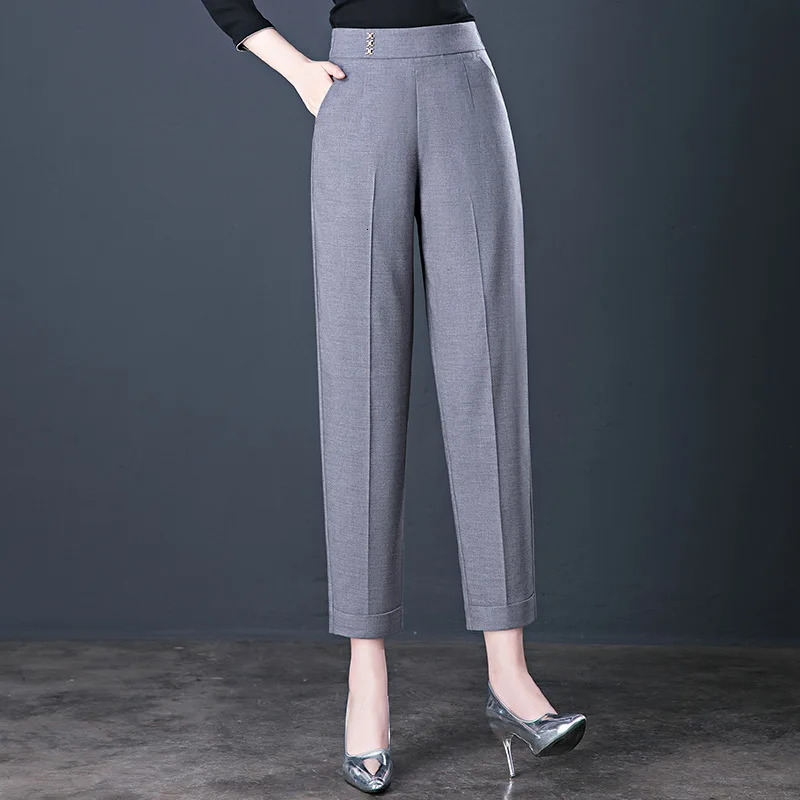 High Waist Black Harem Pants for Women Comfortable XSXXXL Asian Size Gray Ladies AnkleLength 250808