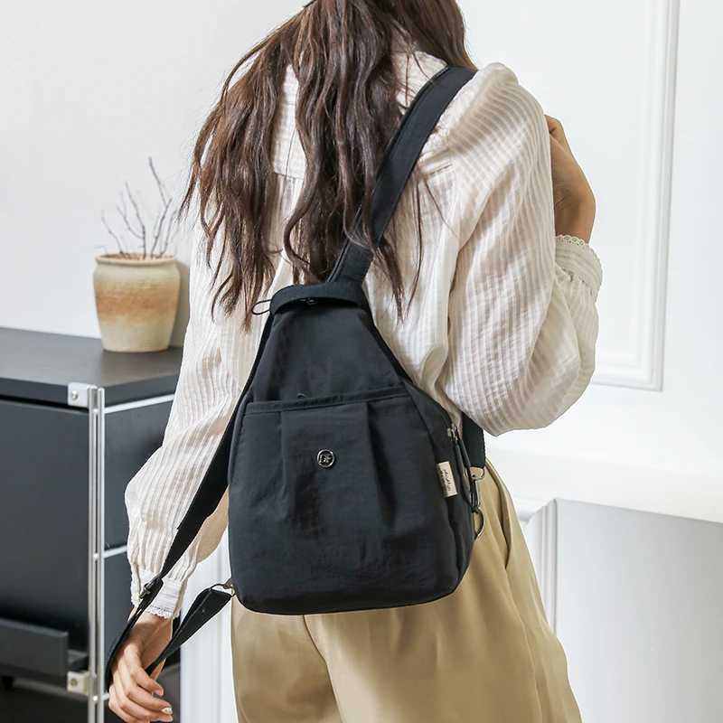 2025 Cross-Border New Backpack Womens Multi-Purpose Travel Backpack Simple Fashion Crossbody Bag Work Clothing Versatile Chest XJ250814