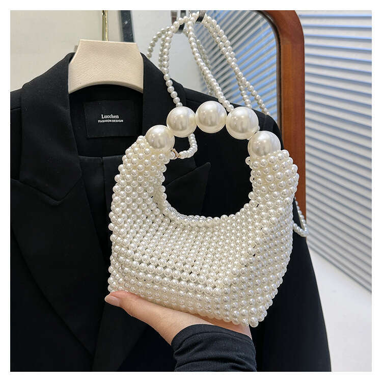 Designer bag Luxury bag Purely Handwoven Evening For Women, Pearl Bag, Trendy Handheld And Shoulder Bag