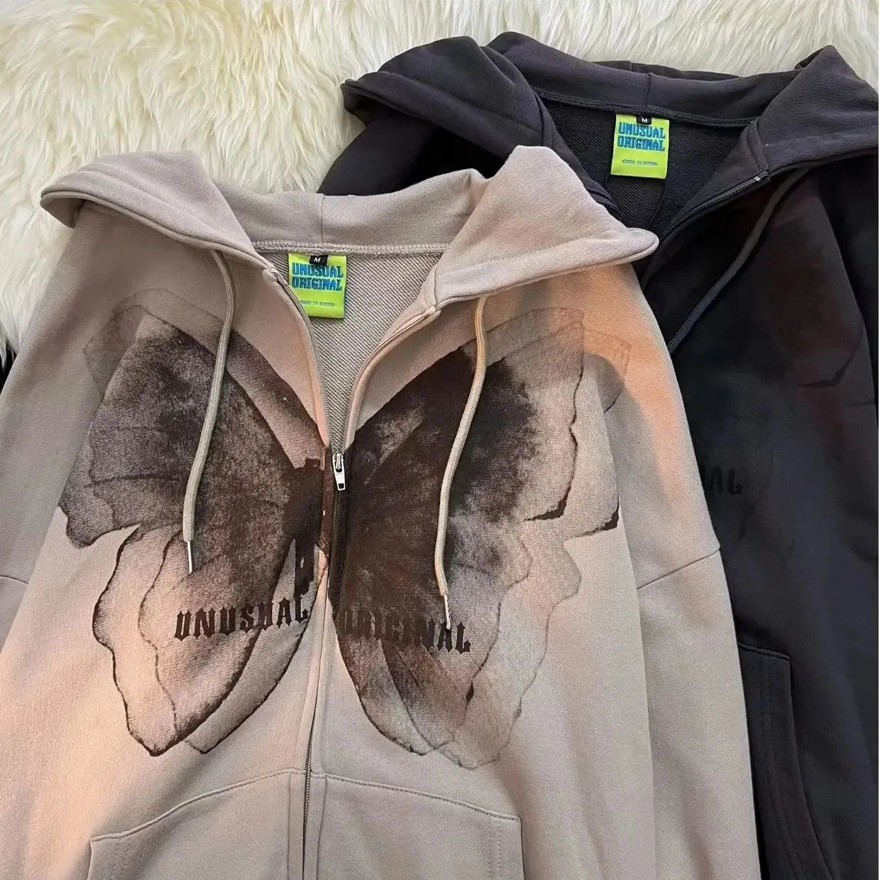 Women Vintage Print Hoodies Retro Harajuku Hip Hop Jacket High Street Hoodie Casual Loose Sweatshirt Clothes Y2K Tops w250729