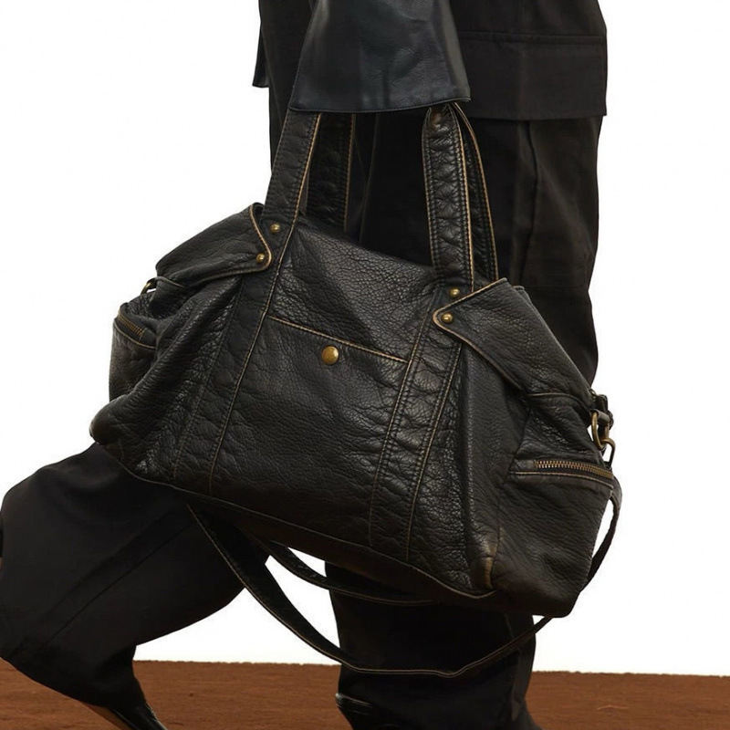 Designer Genuine Leather Soft Leather Vintage Elegant Single Shoulder Luxury Bag Crossbody Bag Tote Bag Niche Commuter Large Capacity Travel Single Sh