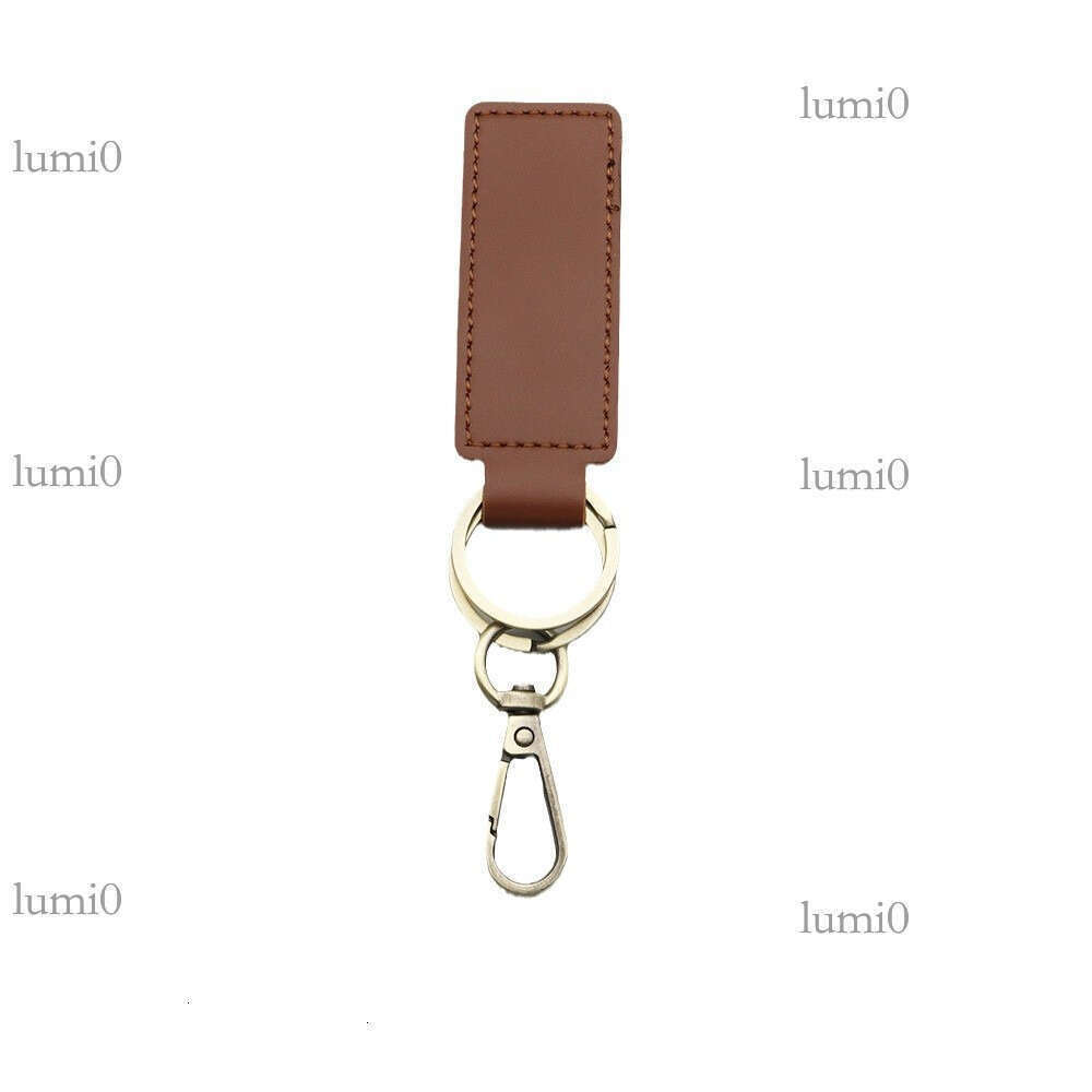 PU Leather Keychain Double-Sided Stitching Printable Bag Pendant Business Small Gift