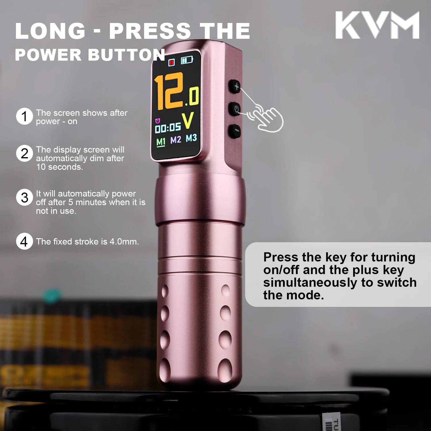 Wireless Tattoo Machine Pen Three Modes Direct Drive System IPS Screen Timer Suitable Adjustable Handle 250809