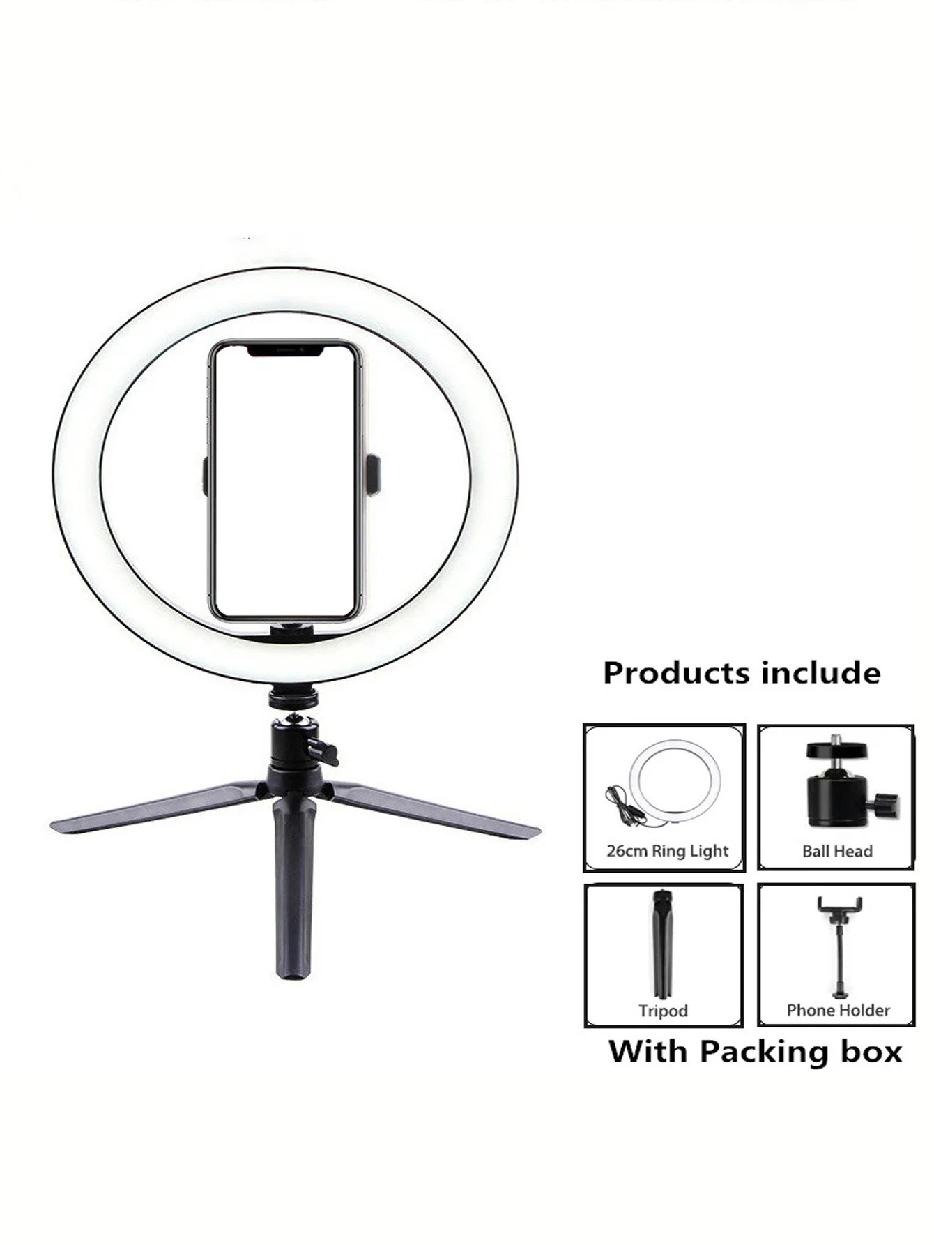 26 cm shooting light ring tripod stand 250729