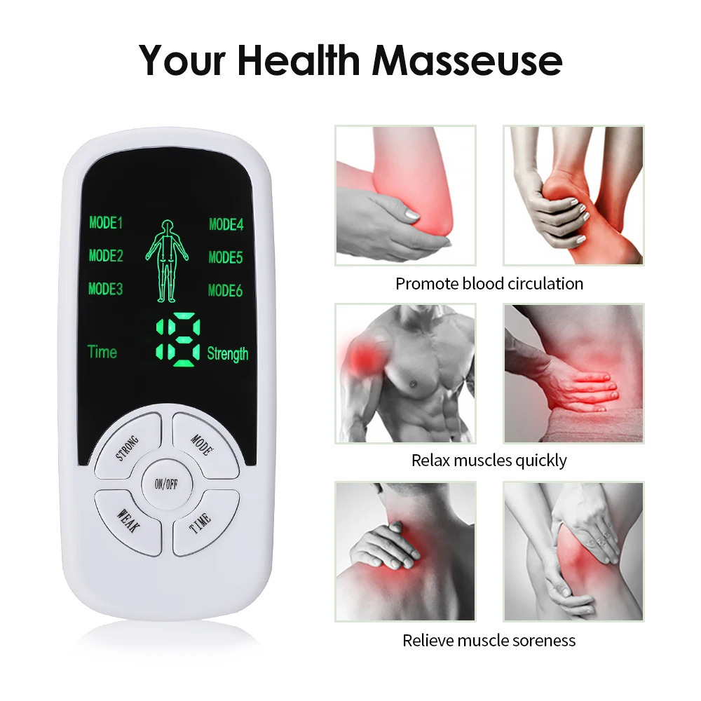EMS Electric Muscle Stimulator 6 Modes Tens Unit Machine Meridian Physio Pulse Abdominal Prostate Body Massager 250812