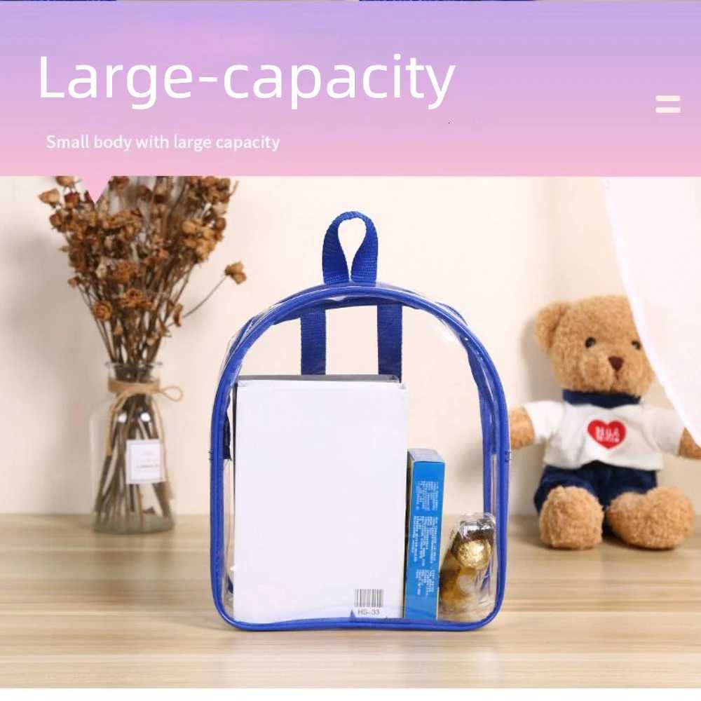 Fashion Waterproof Clear Backpack Small Zipper PVC Backpack Transparent Cell Phone Bag Beach XJ250814