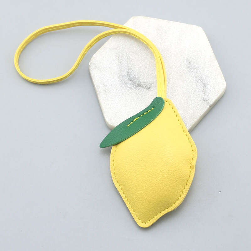DIY Jewelry Ins Cartoon PU Leather Lanyard Baguette Lemon Keychain Bag Accessories Pendant