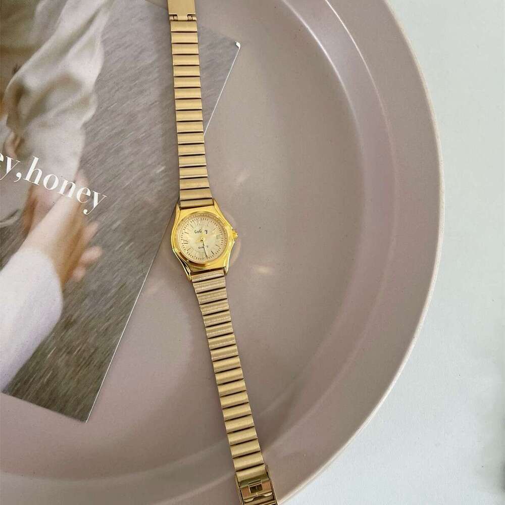 Bamboo for Women Designer Strap Women, Simple Gold Women's Watch, Fashionable Quartz Watch