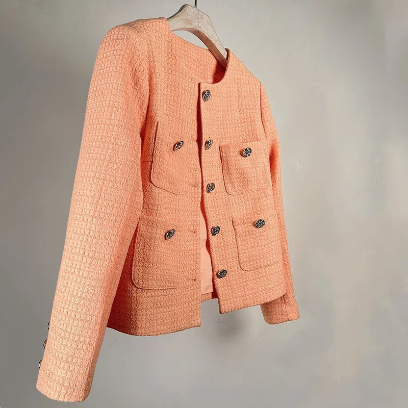 Spring and Autumn Fashion Age-Reducing Petite Height-Enhancing Elegance-Style Long-Sleeve Jacket for Women Short Tweed French Top