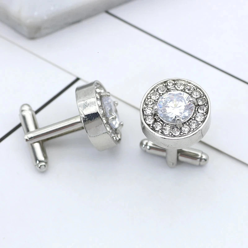 Delicate Tiny Round Cufflink For Men Boys Purple Crystal High Quality French Shirts Cuff Links Button Male Jewelry Gifts 250812