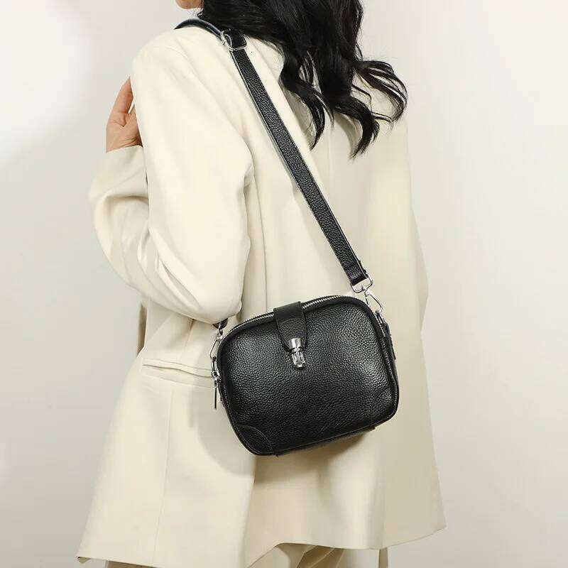 Genuine Leather Shoulder Crossbody Bag For Women Flap Bags Fashion Ladies Handbags Designer Cowhide Female Messenger Sac