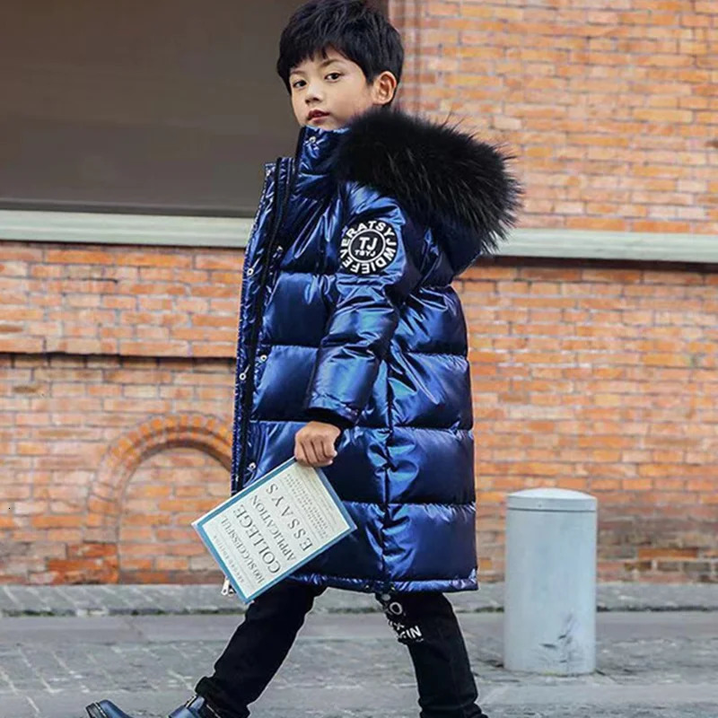 Boys Down Jacket Coat Overcoat Cotton Lovey Warm Thicken Winter Plus Size Childrens Clothing 250813