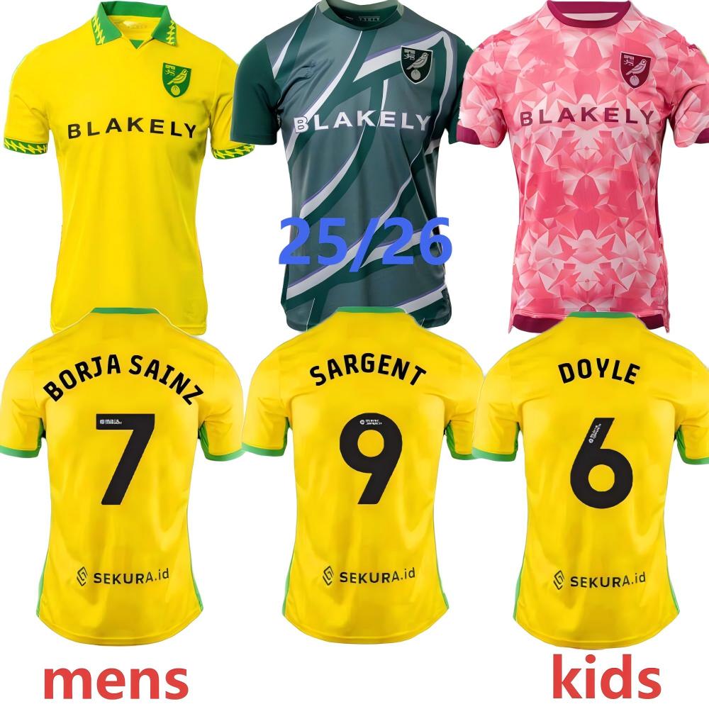 PUKKI HUGILL 25 26 Norwich Soccer Jerseys 2025 2026 Nor Yellow shirt PUKKI HUGILL RASHICA MCLEAN DOWELL BUENDIA TZOLIS SARGENT away third Men Kid kit football shirt