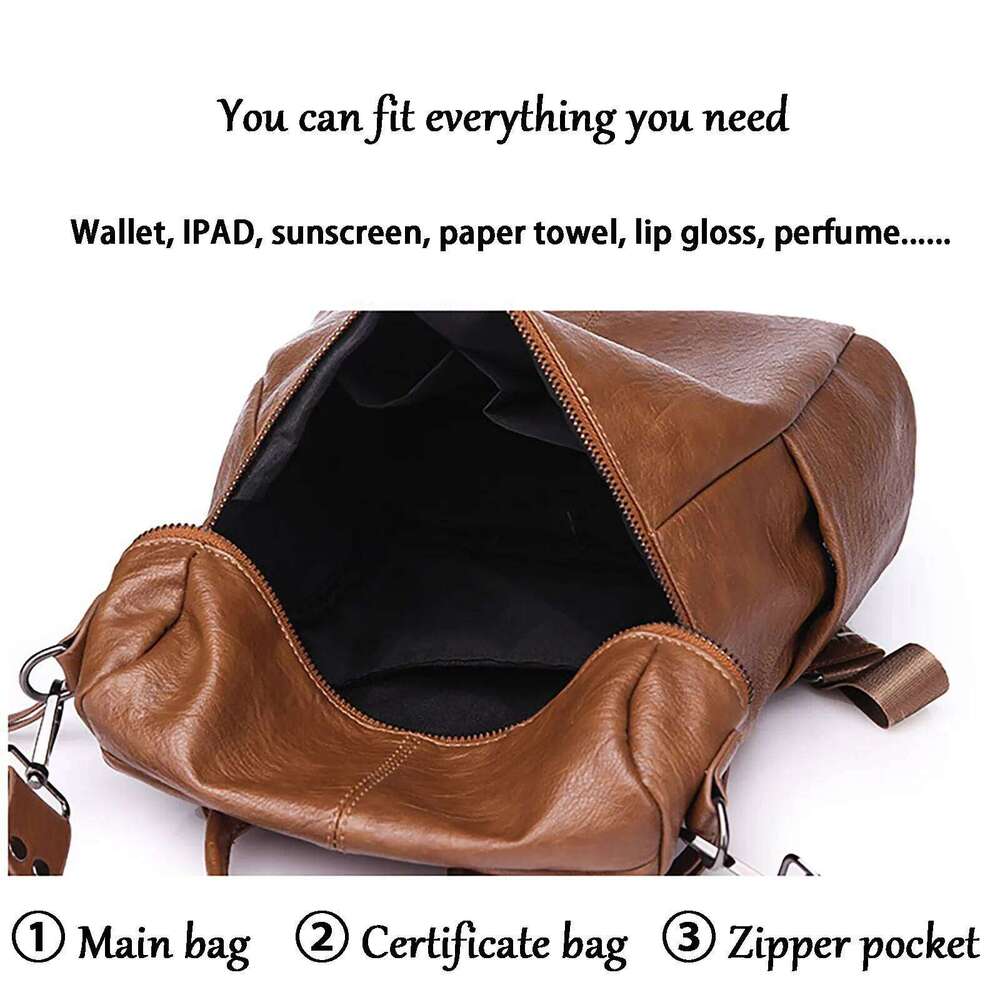 New Women Leather Handbag Soft Face Fashion Retro College Backpack Large capacity fashion bag