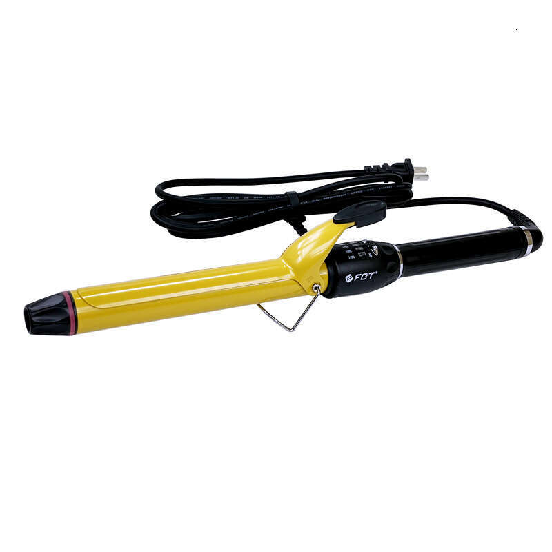 FBT Electric Iron For Makeup Artists And Hairdressers Large Curling Gold Ceramic Glaze Hair Friendly Degree Rotation