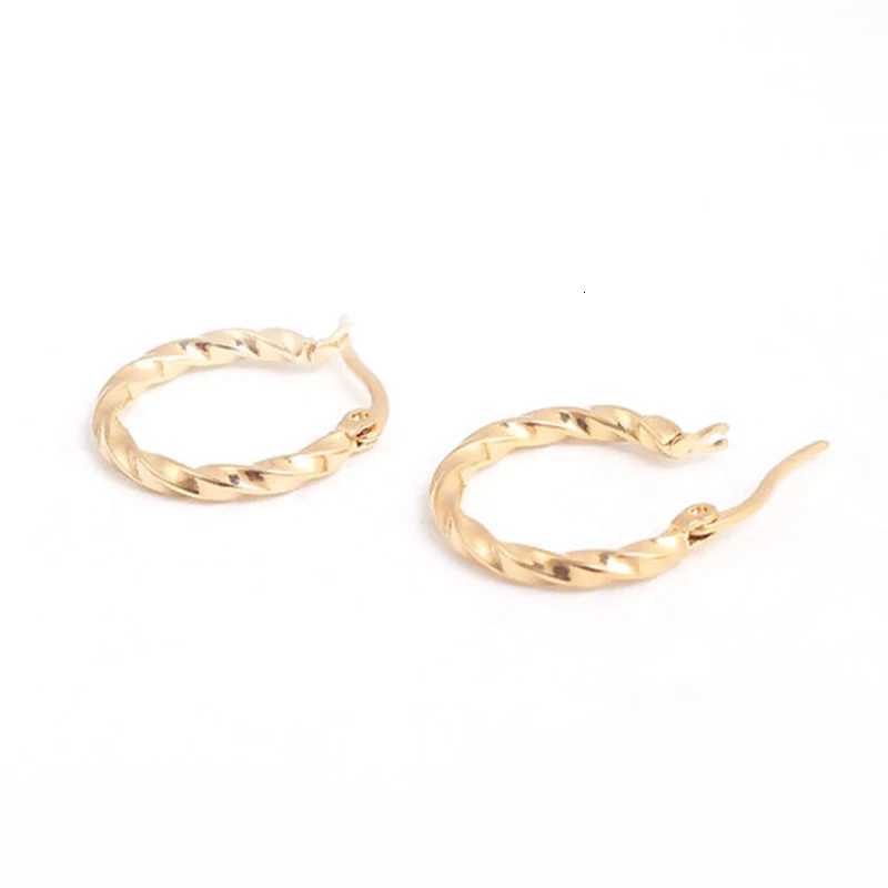 316 Stainless Steel Hoop Earrings Silver Color/Gold Color Spiral Round Fashion Women Earring Jewelry 1 Pair XJ250814