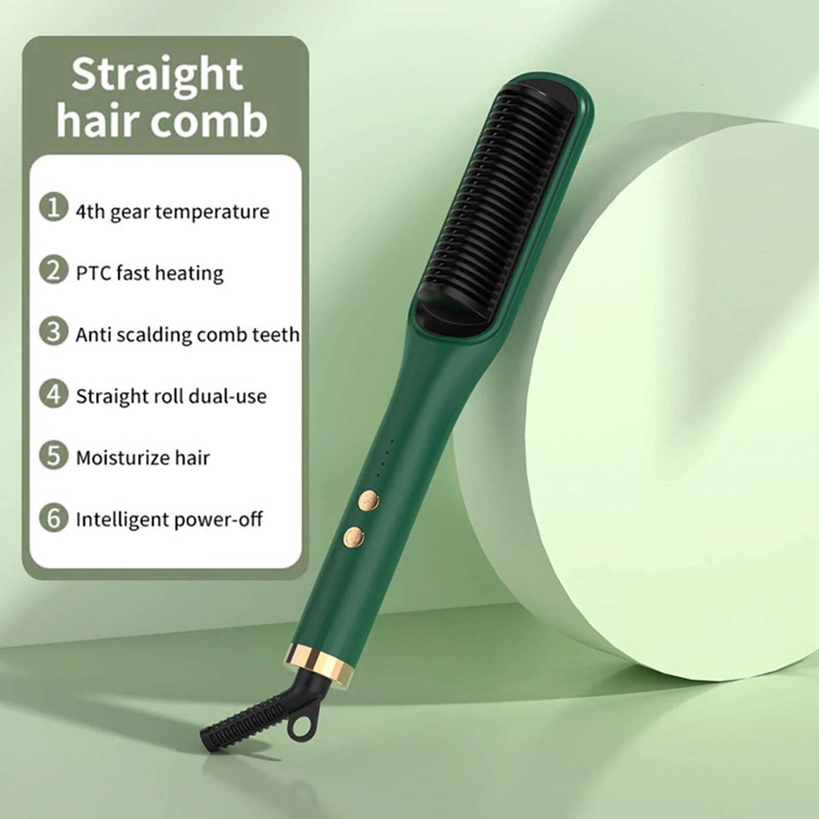 Multifunctional Ionic Hair Straightener Curler Brush Fast Heating Curler Straightener Comb Styler Electric Fast Heating Comb W250814
