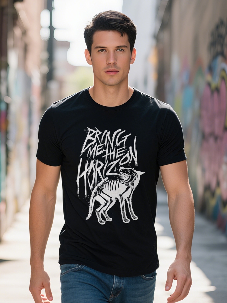 Lightweight Men's Vintage Rock Band Graphic T-Shirt Black Short Sleeve gsm Summer Casual Tee for Concerts