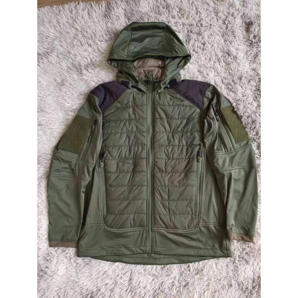 2.0 Tactical Softshell Outdoor Waterproof Hiking Jacket Climbing Clothes Men Autumn Winter Slim Hooded Cotton Padded Coat