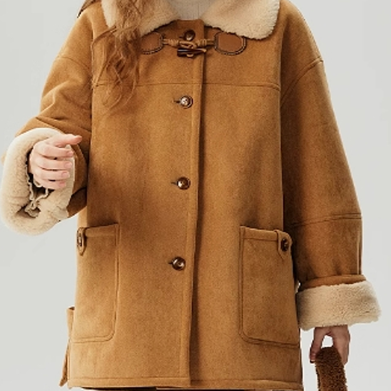 European and American style French design button decoration double-sided jacket jacket