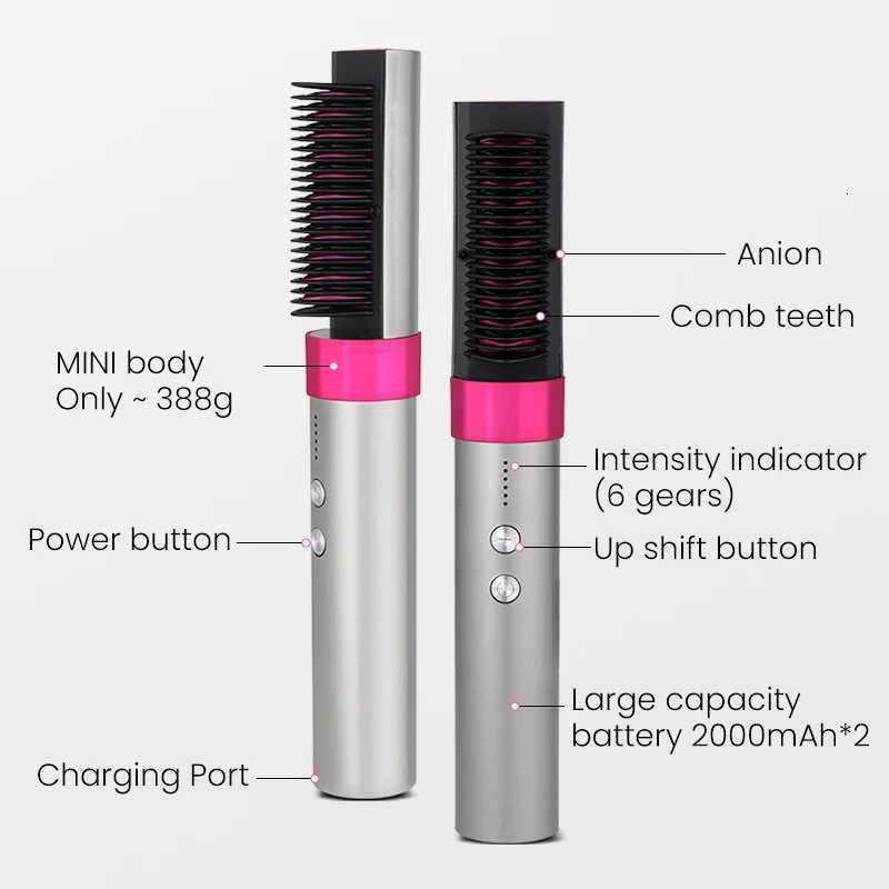 KSKIN Top Seller Product Portable Rechargeable Negative Ion Auto-Off Cordless Hair Straightener Brush W250814