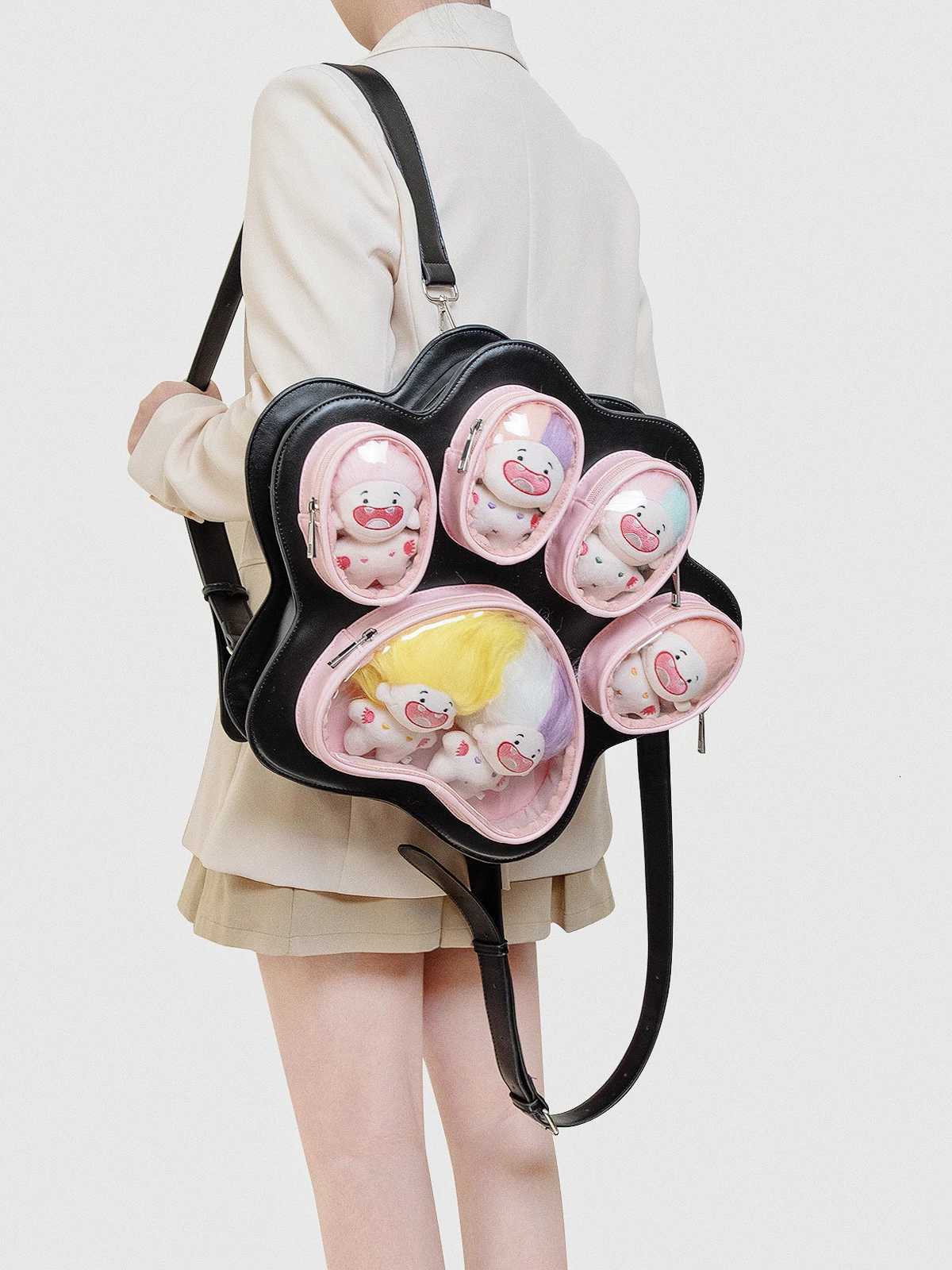 Pre-sale styles Original multi-layer dog/cat paw print bag baby bag cute large capacity shoulder crossbody backpack schoolXJ250814