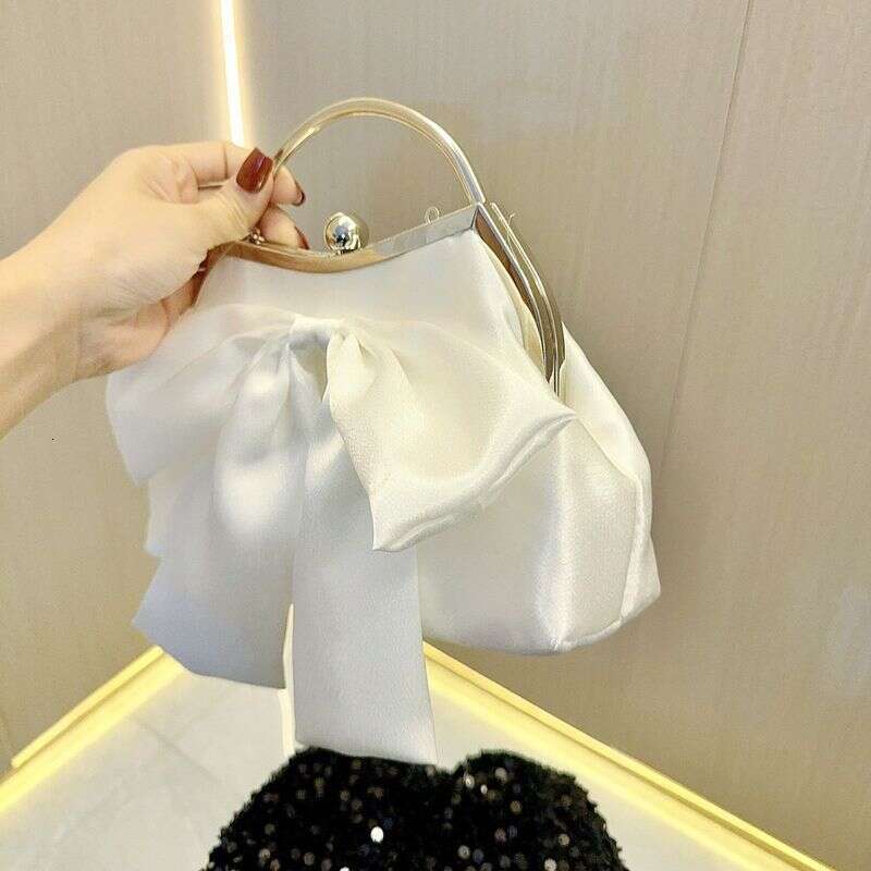 Hot Selling White Wedding Banquet Handbag Fairy Evening Clutch High-end Dress Chain Bag