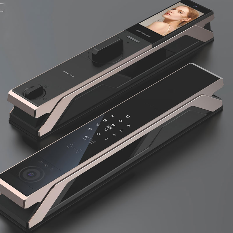 RUBINHR C929 Smart Electronic Digital Door Lock with Dual Cameras, Secure Facial Recognition, and Fingerprint Keypad