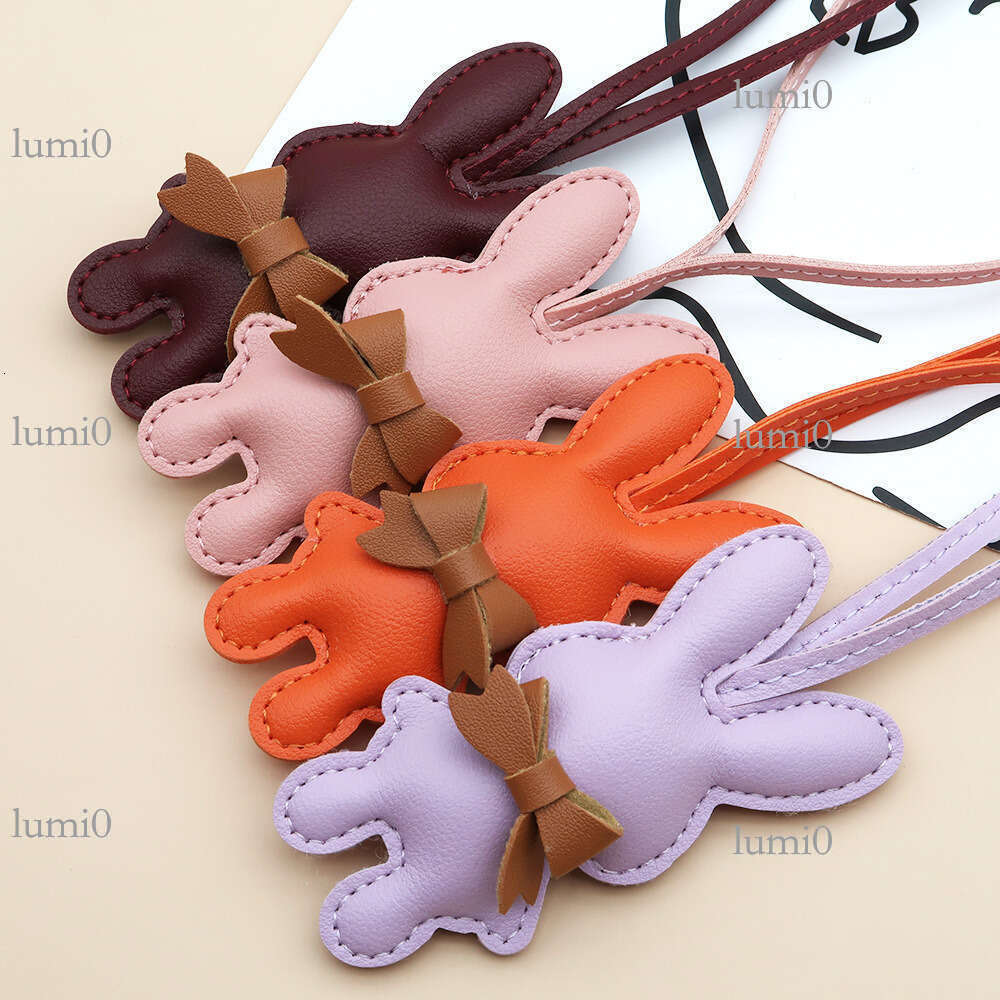 New Creative Lanyard PU Leather Cute Cartoon Bunny Fashion Backpack Accessory Pendant