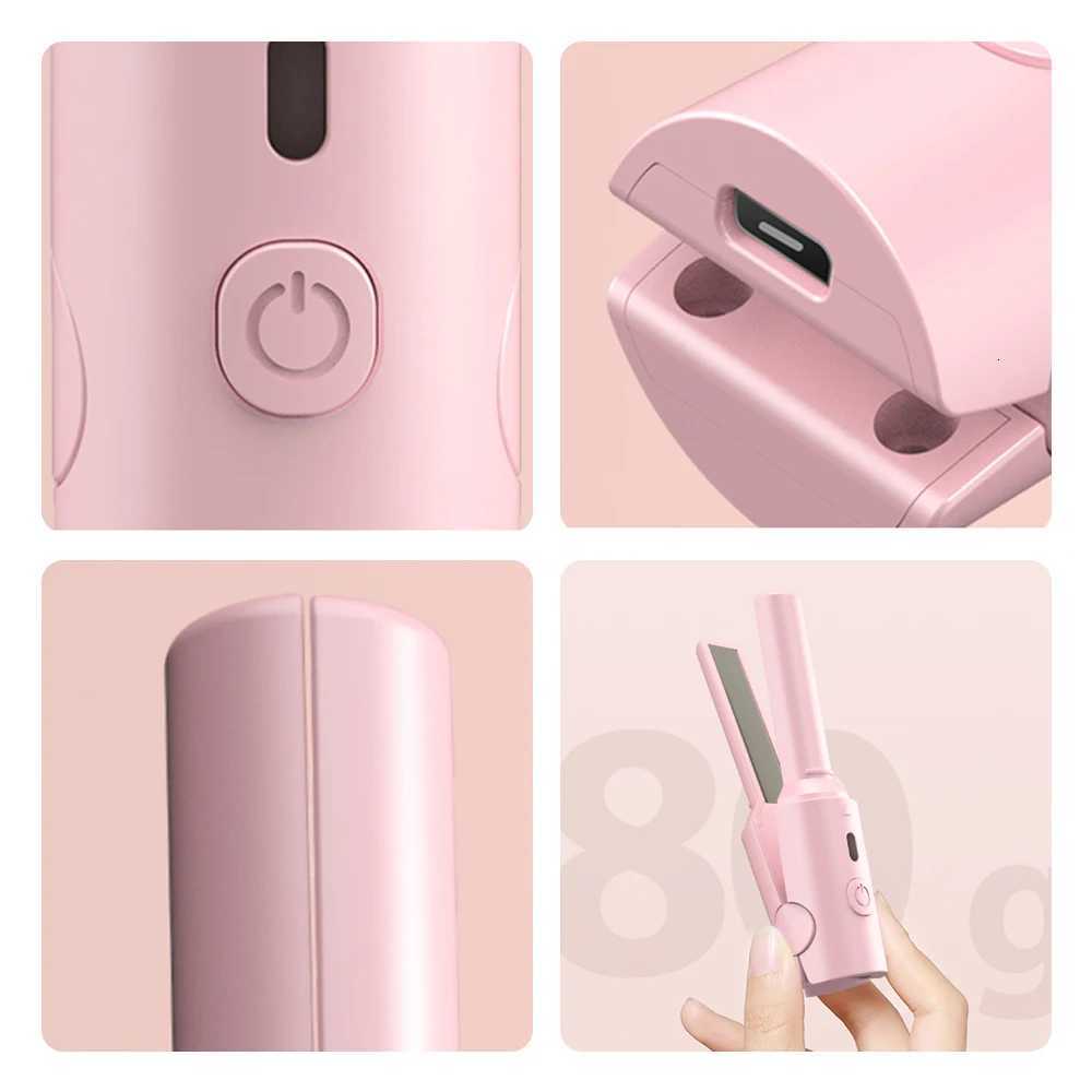 USB Portable Mini Hair Straightener Curler Professional Hair Straightening Curling Irons for Women Hair Wave Flat Iron Styling Tools W250814