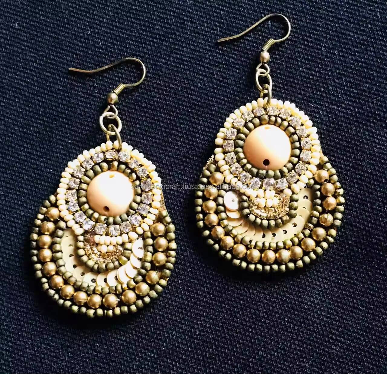 Classic Handmade Embroidery fashion Earrings Designed for Women