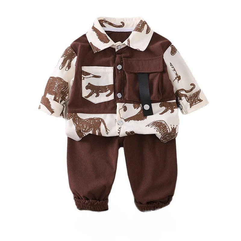 Spring Autumn Baby Clothes Suit Children Jacket Pants 2Pcs/Sets Kids Boys Clothing Infant Cartoon Costume Toddler Tracksuits 250813