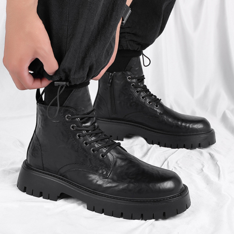 Men's Martin 6-Hole British Style 2023 New Motorcycle Ins Trend Versatile Short Boots 6575-R