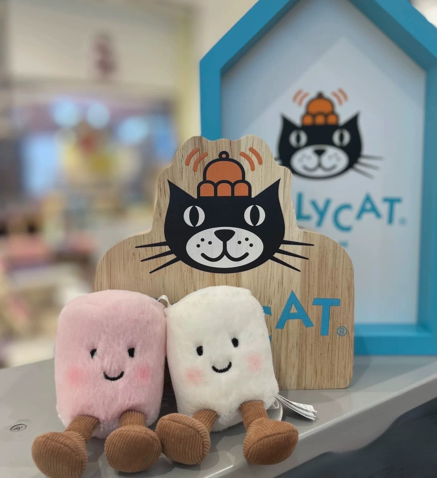 Dolls jellys Cat Pair Of Bag Charm Plush Amuseables Pink And White Marshmallows Soft Toy Marshmallow pendant Doll Gifts