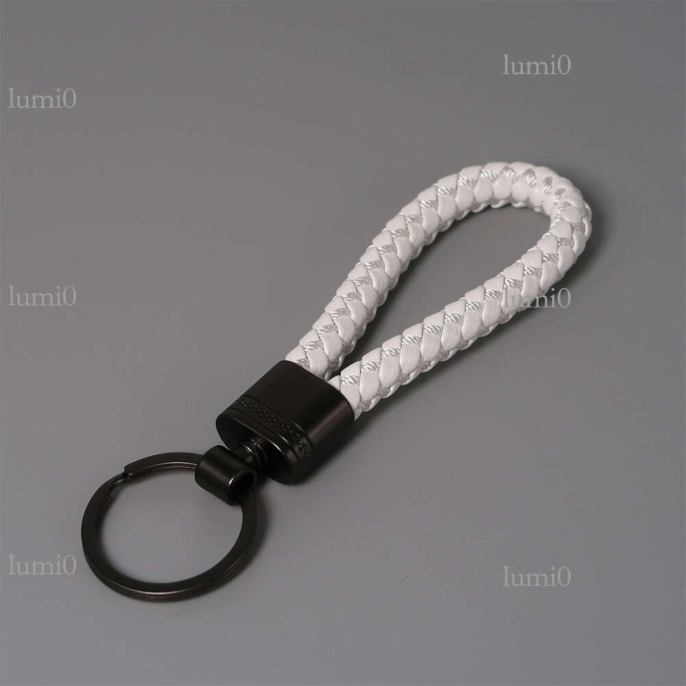 Handmade Woven High-Quality PU Leather Rope Car Keychain Pendant Bag Decoration Small Gift Personalized Lightweight
