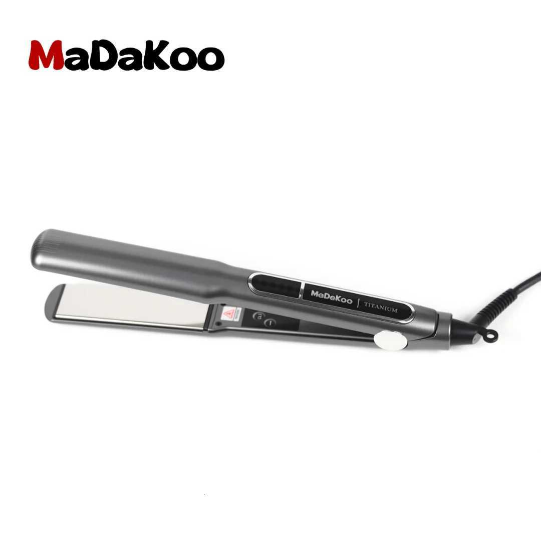 Madaco Titanium Hair Straightener Professional Heat Protectant Styling Tool with Ceramic Plates Adjustable Temp Fast Heat-Up W250814
