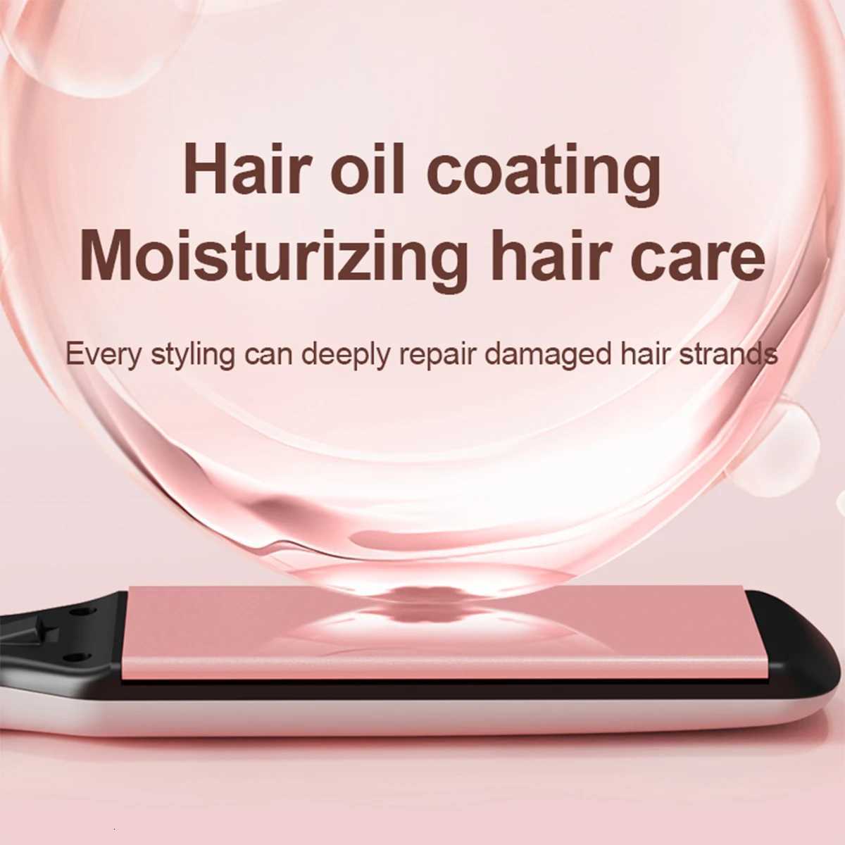 Professional Hair Straightener with Oil Coating Wide Plates60W Fast Heating Care for Frizzy Hair PTC Technology for Smooth Styling W250814