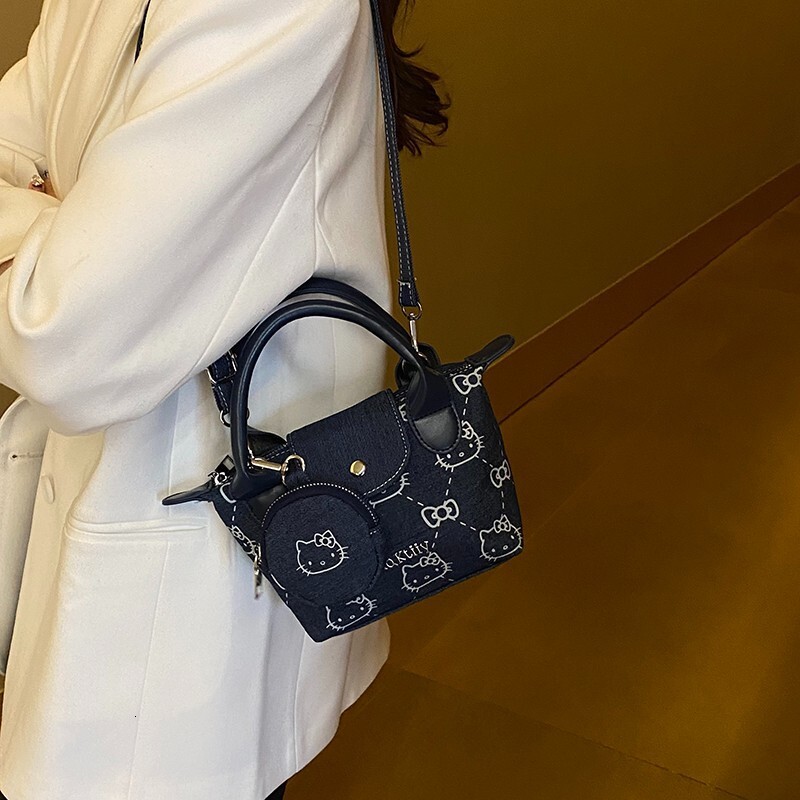 Women's Cute Cartoon Cat Printed Mini Handbag Free Shipping Designer Luxury New Single Shoulder Crossbody Bag Fashion Dumpling Bag Leisure Pendan
