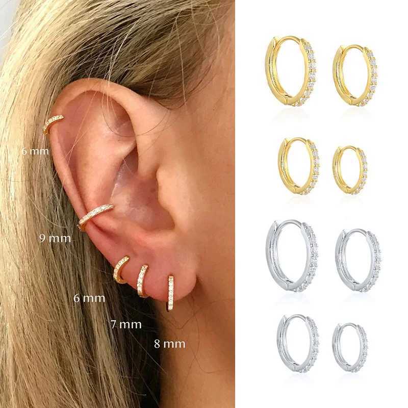 1Set Stainless Steel Minimal Hoop Earrings Circle Round Huggies for Women Punk Gold Silver Color Earrings Bone Stud Jewelry Gift XJ250814