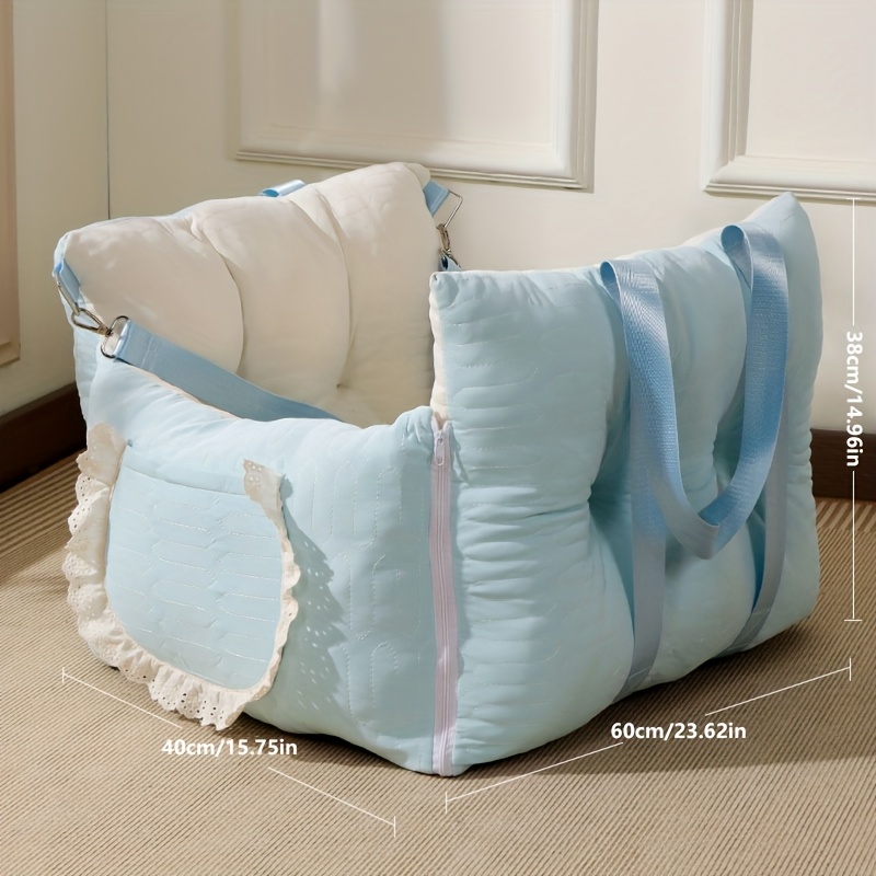 Cooling Ice Silk Car Pet Bed for Cats Small-Medium Dogs, Anti-Slip Fixed, Portable Stylish Easy-Clean Durable