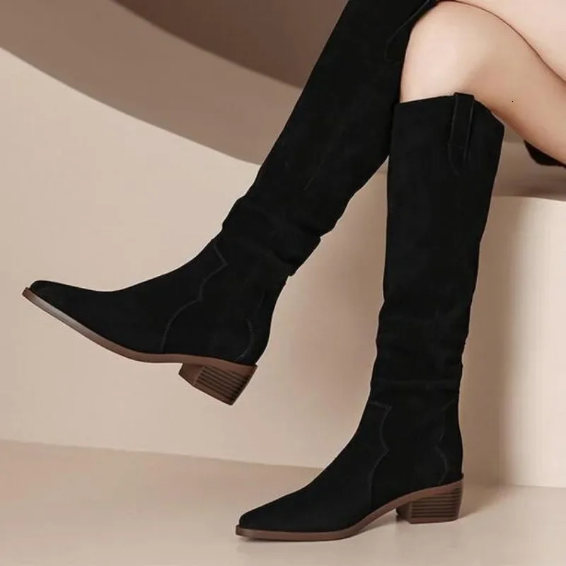 Ladies Knee High Shaft Shoes In Trend 2025 Spring Autumn Womens Long Boots Demi-season Y2k on Promotion Pu Goth Gyaru 250812