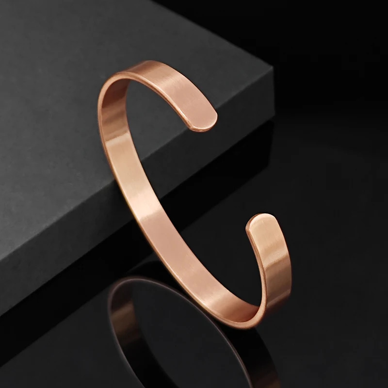 Simple Jewelry Set Pure Copper Bracelet Rings Cuff Magnetic Bangles For Women Men Arthritis Health Solid Copper Jewelry 250812