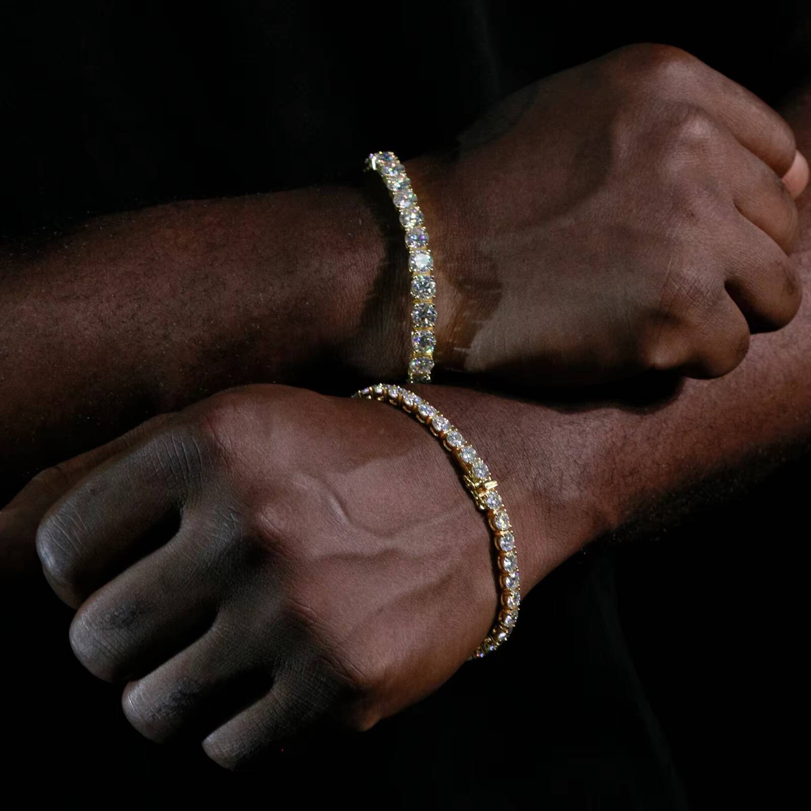 SICGEM Customized Sterling Sier Tennis Bracelet VVS Moissanite Dia Pearl Main Platinum Link Trendy Men's Gifts