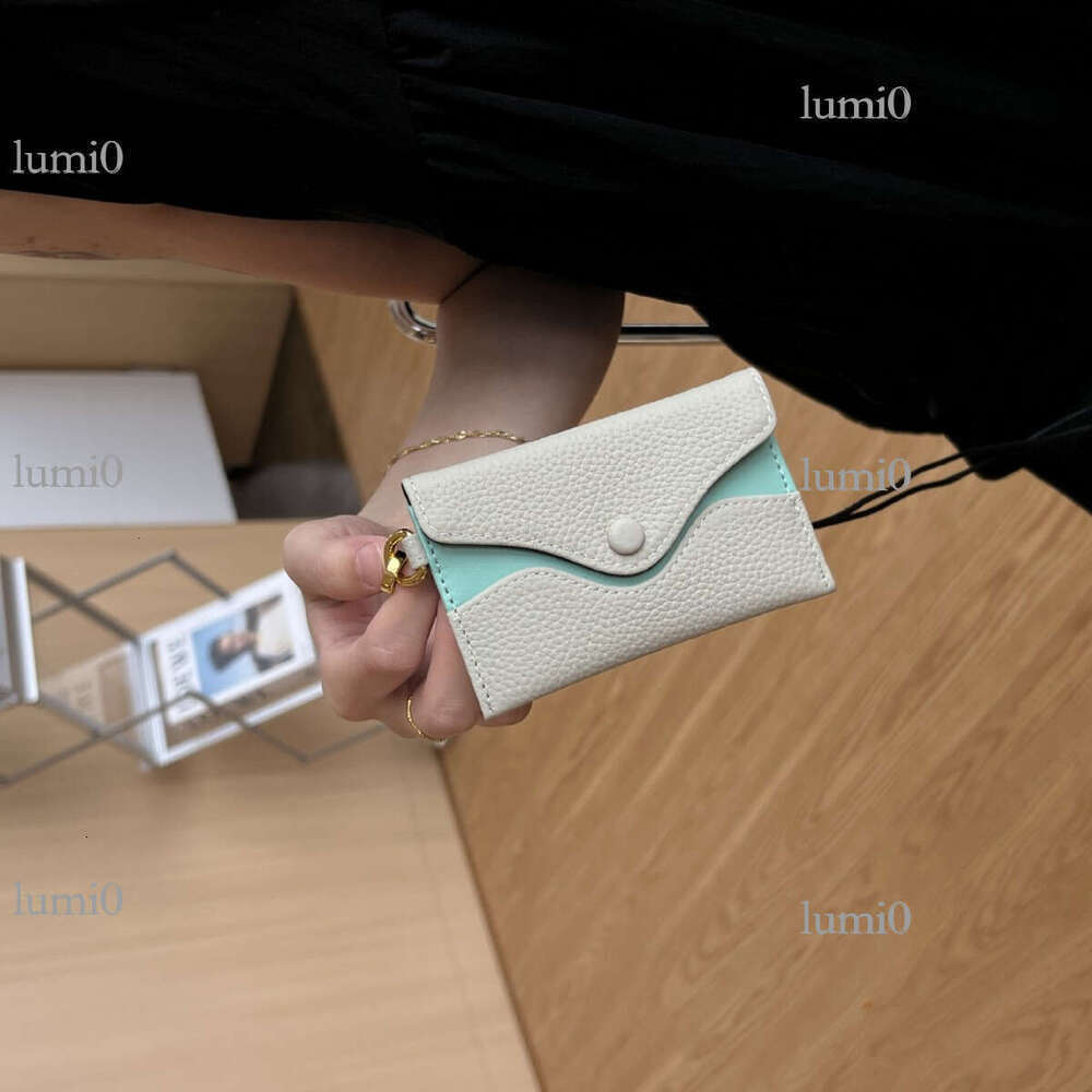 First Layer Cowhide Leather Halter Neck Envelope Earphone Bag Versatile Exquisite Clip Storage Coin Pouch Korean Version Mini Card Holder