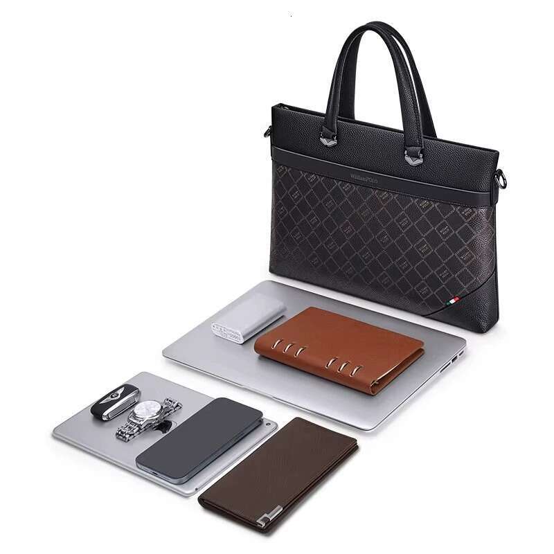 Emperor Paul Business Handbag New Fashion Genuine Leather Briefcase Shoulder Crossbody Casual Office Laptop Bag