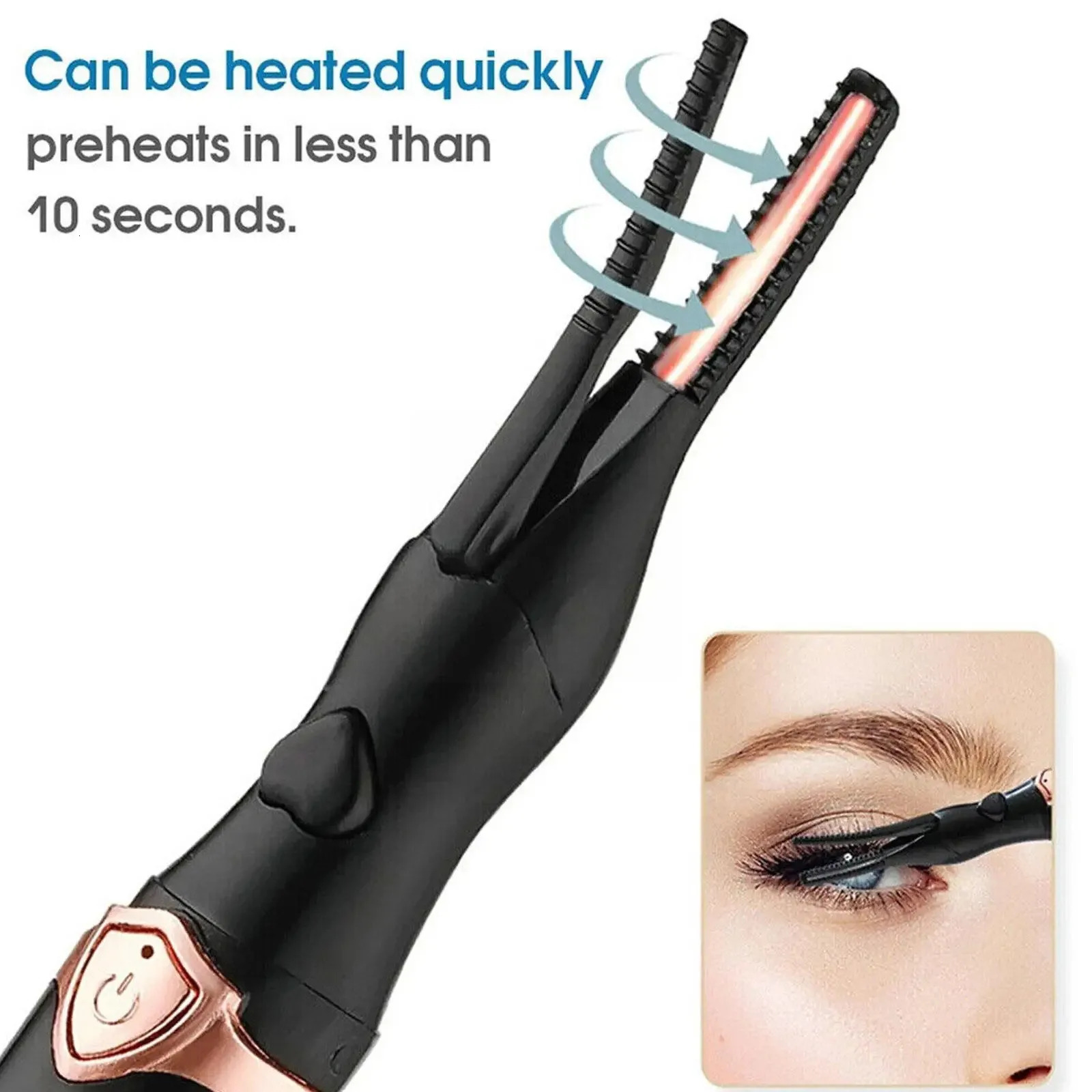 Rechargeable Heated Portable Eyelash Curler Natural Long Lasting Curling Compact Convenient For Women Suitable For 250813